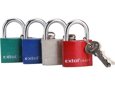 EXTOL CRAFT zámek visací litinový barevný, 32mm, 77010