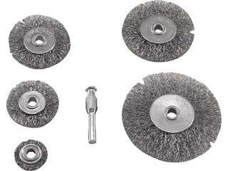 EXTOL CRAFT kartáče okružní ocelové, sada 5ks, 2x stopka 6mm, 1830