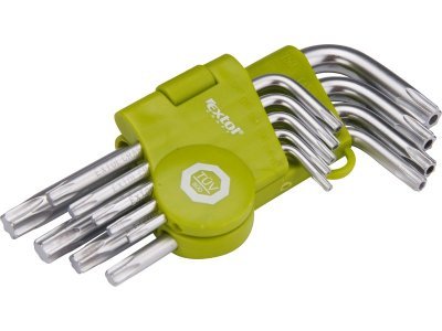 EXTOL CRAFT L-klíče TORX, sada 9ks, T 10-50mm, krátké 66010