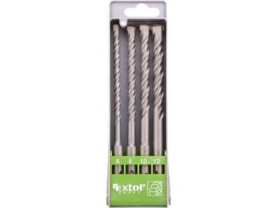 EXTOL CRAFT vrtáky SDS PLUS příklepové do betonu, sada 4ks, ∅6-12mm, SK, 23902