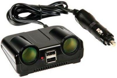 Rozdvojka s kabelem 1,5m a vypínačem, LED a 2xUSB, černá