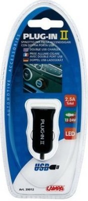 Rozdvojka pevná 12/24V, 2xUSB, LED podsvětlení