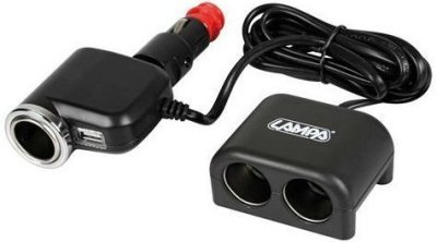 Rozdvojka 12/24V DUO 3+1, USB 1200mA, kabel 200cm