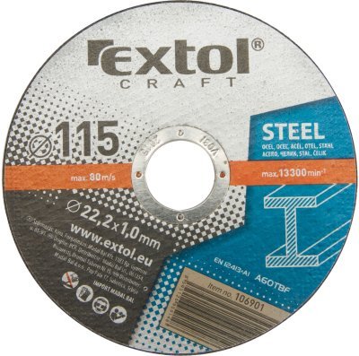 EXTOL CRAFT kotouče řezné na kov, 5ks, 115x1,0x22,2mm, 106901
