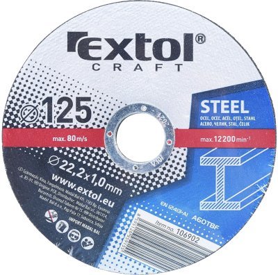EXTOL CRAFT kotouče řezné na kov, 5ks, 125x1,0x22,2mm, 106902