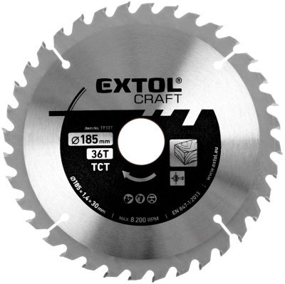EXTOL CRAFT kotouč pilový s SK plátky, 185x1,4x30mm, 36T, 19107