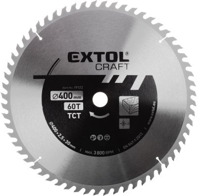 EXTOL CRAFT kotouč pilový s SK plátky, 400x2,5x30mm, 60T, 19122