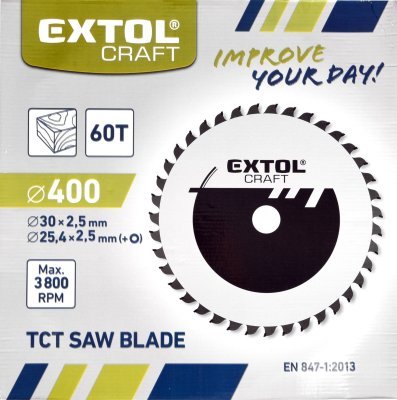 EXTOL CRAFT kotouč pilový s SK plátky, 400x2,5x30mm, 60T, 19122