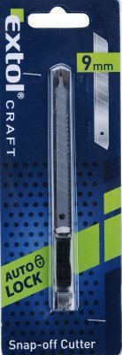 EXTOL CRAFT nůž ulamovací celokovový nerez, 9mm, Auto-lock, 80043