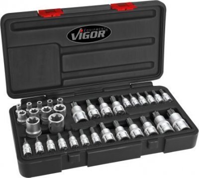 Sada bitů nástrčných 1/2", 1/4", 3/8" VIGOR Socket set V1781