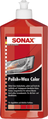 Sonax Polish + Wax Color (červená), 500ml