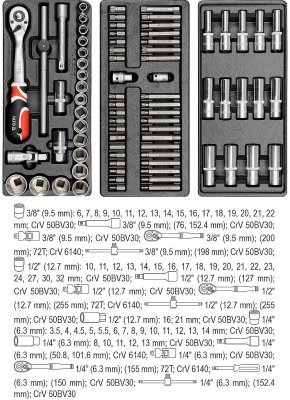 Yato YT-5530 servisní vozík s 177 kusy nářadí