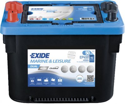Baterie Exide Marine & Leisure Dual AGM 12V, 50Ah, 750A, EP450