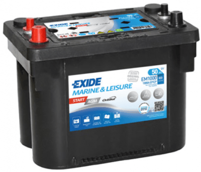 Baterie Exide Marine & Leisure Start AGM 12V, 50Ah, 800A, EM1000
