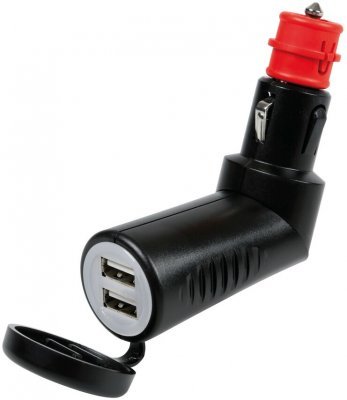 Zapalovač - zástrčka 2 x USB kloub 2500 mA 12-24V GERMANY