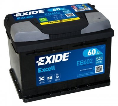 Autobaterie Exide Excell 12V, 60Ah, 540A, EB602