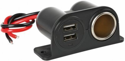 Zapalovač - zásuvka + 2 x USB 12/24V