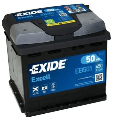 Autobaterie Exide Excell 12V, 50Ah, 450A, EB501