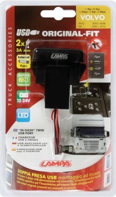 Zásuvka USB duální 12/24V VOLVO 3000mA NEW