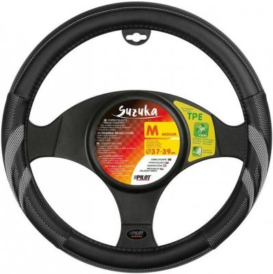 Potah volantu SUZUKA PREMIUM šedý, 37-39 cm NEW 6/2020