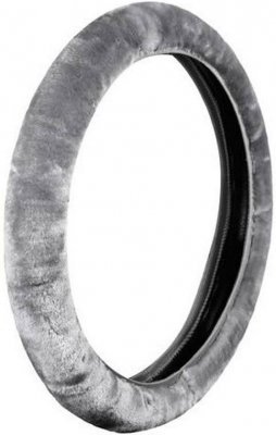 Potah volantu plyšový šedý, 36-42 cm