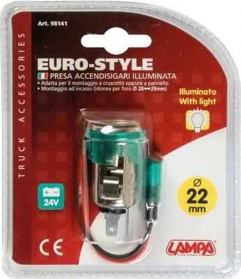 Zapaľovač - zásuvka EURO-STYLE 24V priem. 22mm