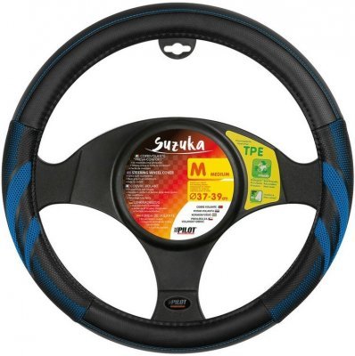 Potah volantu SUZUKA PREMIUM modrý, 37-39 cm NEW 6/2020