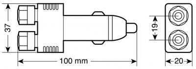 Zástrčka do zapalovače 12/24V 10A s rychlospojkami