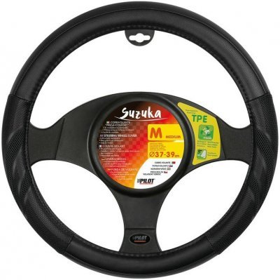 Potah volantu SUZUKA PREMIUM černý, 37-39 cm NEW 6/2020