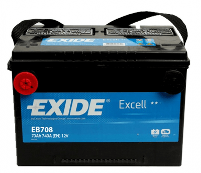 Autobaterie Exide Excell 12V, 70Ah, 740A, EB708