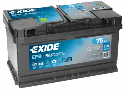 Autobaterie Exide Start-Stop EFB, 12V, 75Ah, 730A, EL752