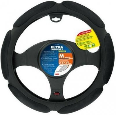 Potah volantu Ultra-Comfort PREMIUM černý, 37-39 cm