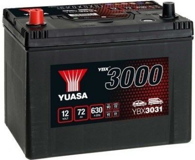 Autobaterie Yuasa YBX3000 SMF 12V, 72Ah, 630A, YBX3031
