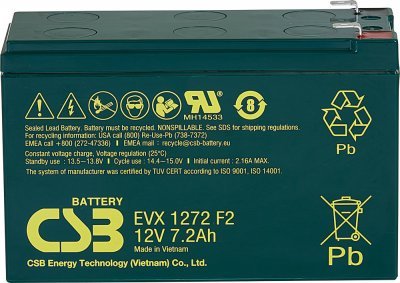 Akumulátor CSB 12V, 7,2Ah (EVX1272 F2)