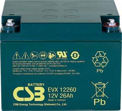 Akumulátor CSB 12V, 26Ah (EVX12260 I)