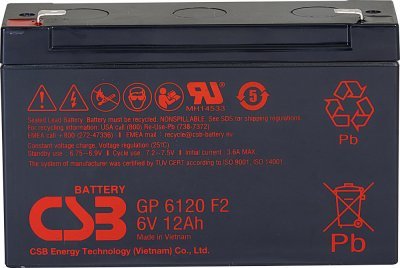 Akumulátor CSB 6V, 12Ah (GP6120 F2)