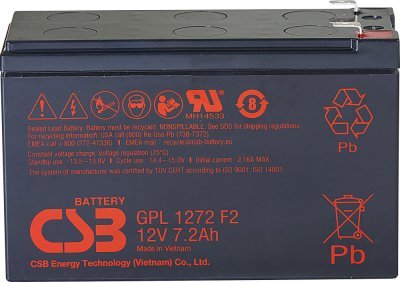 Akumulátor CSB 12V, 7,2Ah (GPL1272 F2)