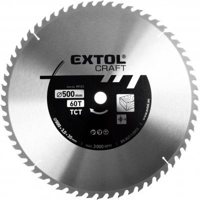 EXTOL CRAFT kotouč pilový s SK plátky, 500x3,0x30mm, 60T, 19125