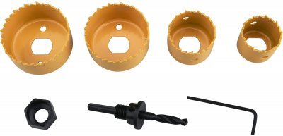 EXTOL CRAFT vrtáky vykružovací korunkové, 4 průměry, ∅32-54mm, HSS/Bi-metal, 1808