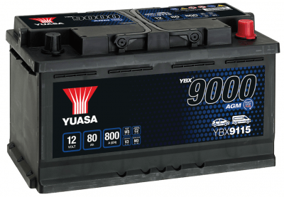 Autobaterie Yuasa YBX9000 AGM 12V, 80Ah, 800A, YBX9115