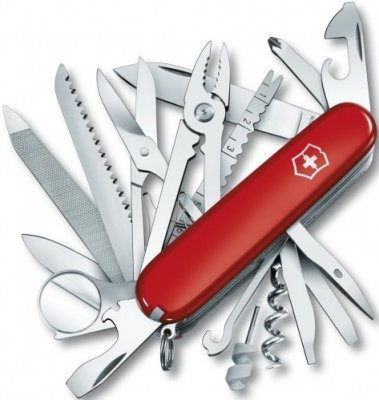Multifunkční kapesní nůž Victorinox Swisschamp 91 mm červený