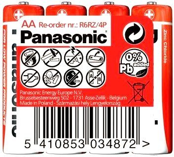 Panasonic Red Zinc baterie AA LR6/4 (shrink 4ks)