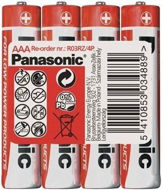 Panasonic Red Zinc baterie AAA LR03/4 (shrink 4ks)