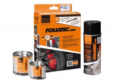 Foliatec dvousložková barva na brzdy, šedá Carbon (Carbon metallic)
