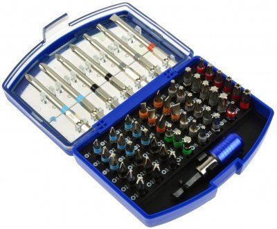 Sada šroubovákových bitů - ploché, křížové, Imbus, Torx, 56 kusů GEKO G30061