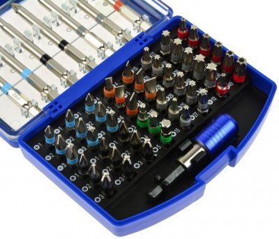 Sada šroubovákových bitů - ploché, křížové, Imbus, Torx, 56 kusů GEKO G30061