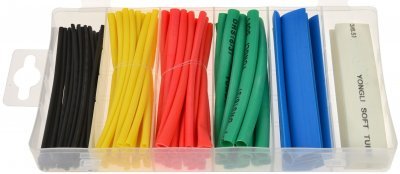 Smršťovací hadičky - bužírky, barevné, délka 100 mm, různé velikosti, sada 100 kusů GEKO G02823