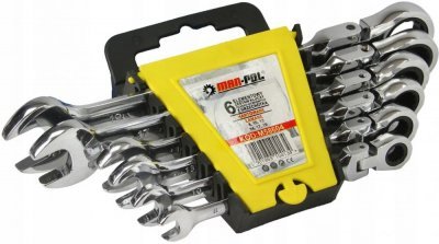 Klíče ráčnové očkoploché s kloubem 6ks 8-17mm MAR-POL M58604