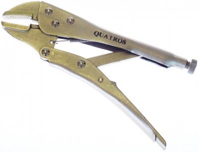 QUATROS Rychloupínací, samosvorné kleště 250 mm- oblé čelisti QS53018