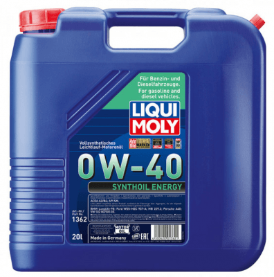 Motorový olej Liqui Moly Synthoil Energy 0W-40, 20L